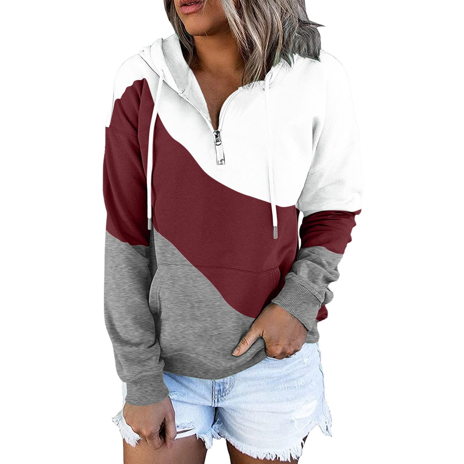 Women's Striped Zip-Up Hoodie Sweatshirt - Long Sleeve Casual Tunic Top for Everyday Wear | Perfect for Workouts, Lounging & Outdoor Activities