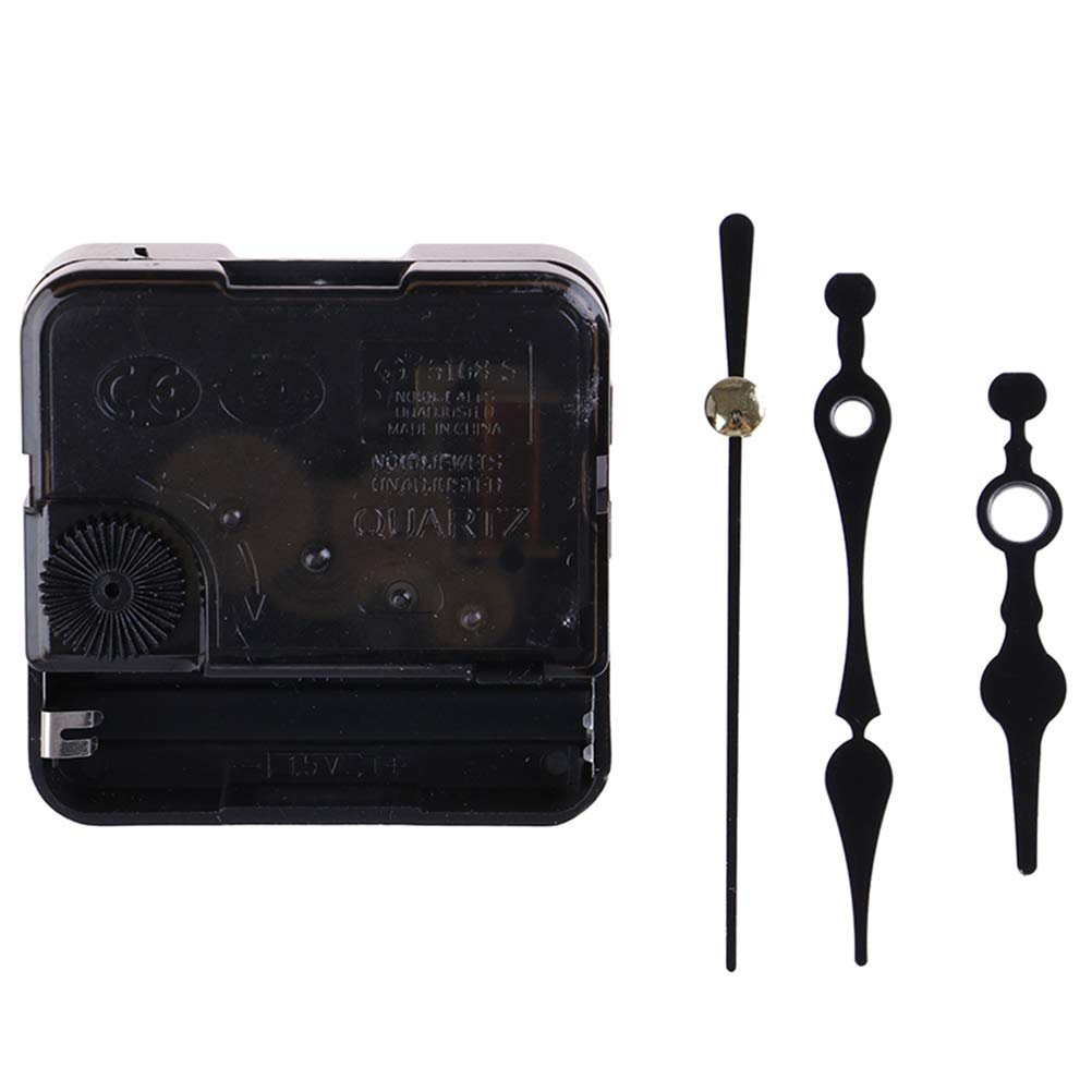 16 Sets Black Quartz Clock Movement Mechanism with Silent Sweep Hands - Battery Operated DIY Wall Clock Motor Kit for Cross Stitch, Repair & Replacement | Perfect for Home Decor, Craft Projects & Wall Clock Maintenance