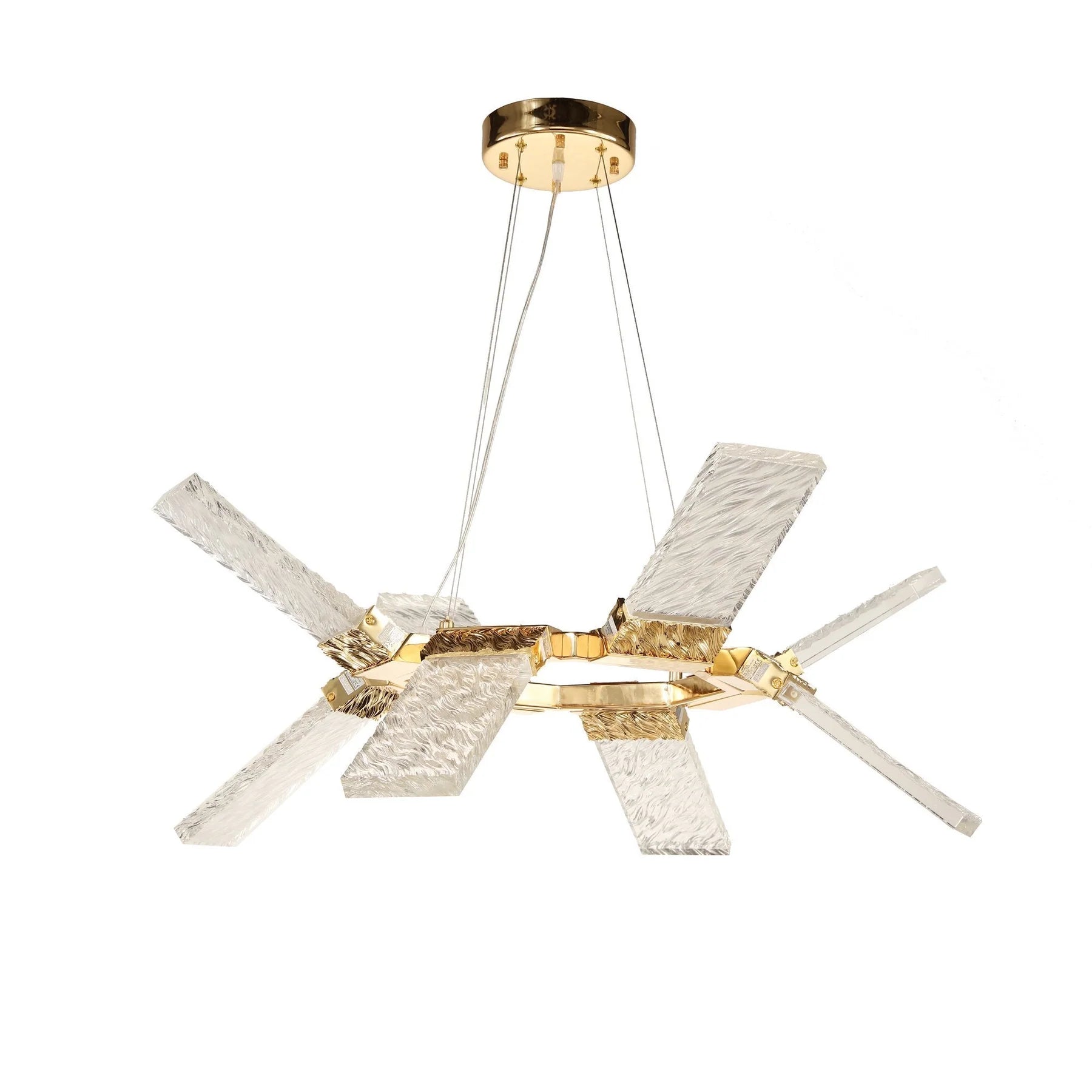 Aimee Modern LED Round Ring Wave Chandelier - Dimmable Crystal Ceiling Light Fixture for Dining Room, Bedroom, Living Room Decor