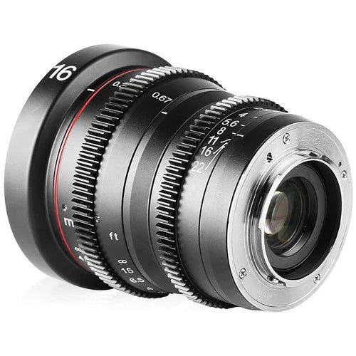 Meike 16mm T2.2 Cinema Prime Lens for MFT Cameras - Wide Angle Cine Lens for Filmmaking, Vlogging & Low Light Photography