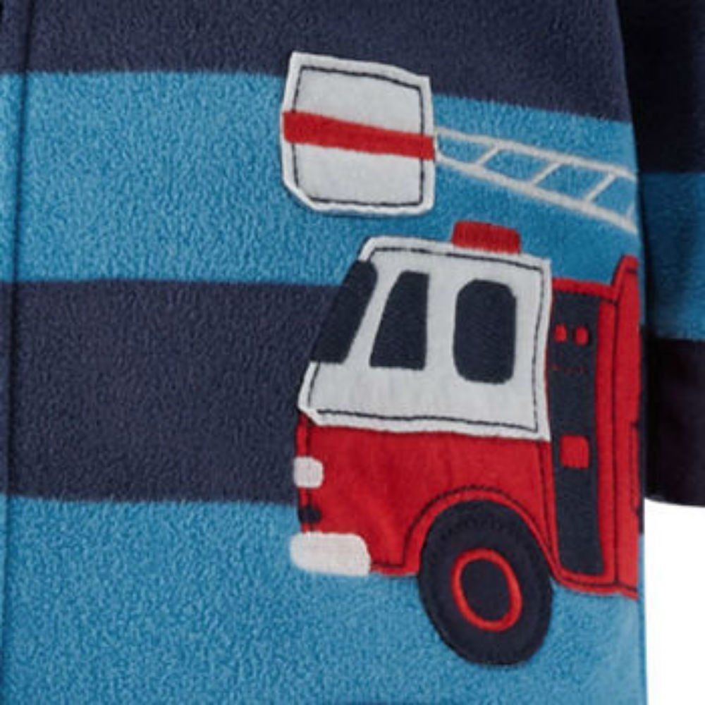 Carters Boys' Firetruck Print Fleece Blanket Sleeper Pajamas - 18 Months - Soft & Warm Baby Sleepwear for Winter Nights
