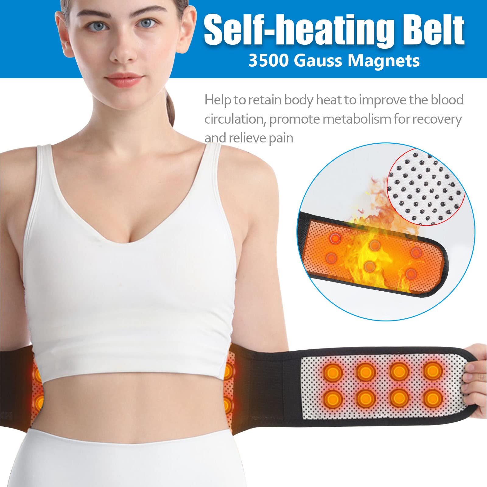 Heating Magnetic Therapy Back Brace Support Belt for Men & Women - Sciatica, Herniated Disc & Scoliosis Pain Relief - Adjustable XXL Size - Perfect for Office Work, Driving & Post-Surgery Recovery