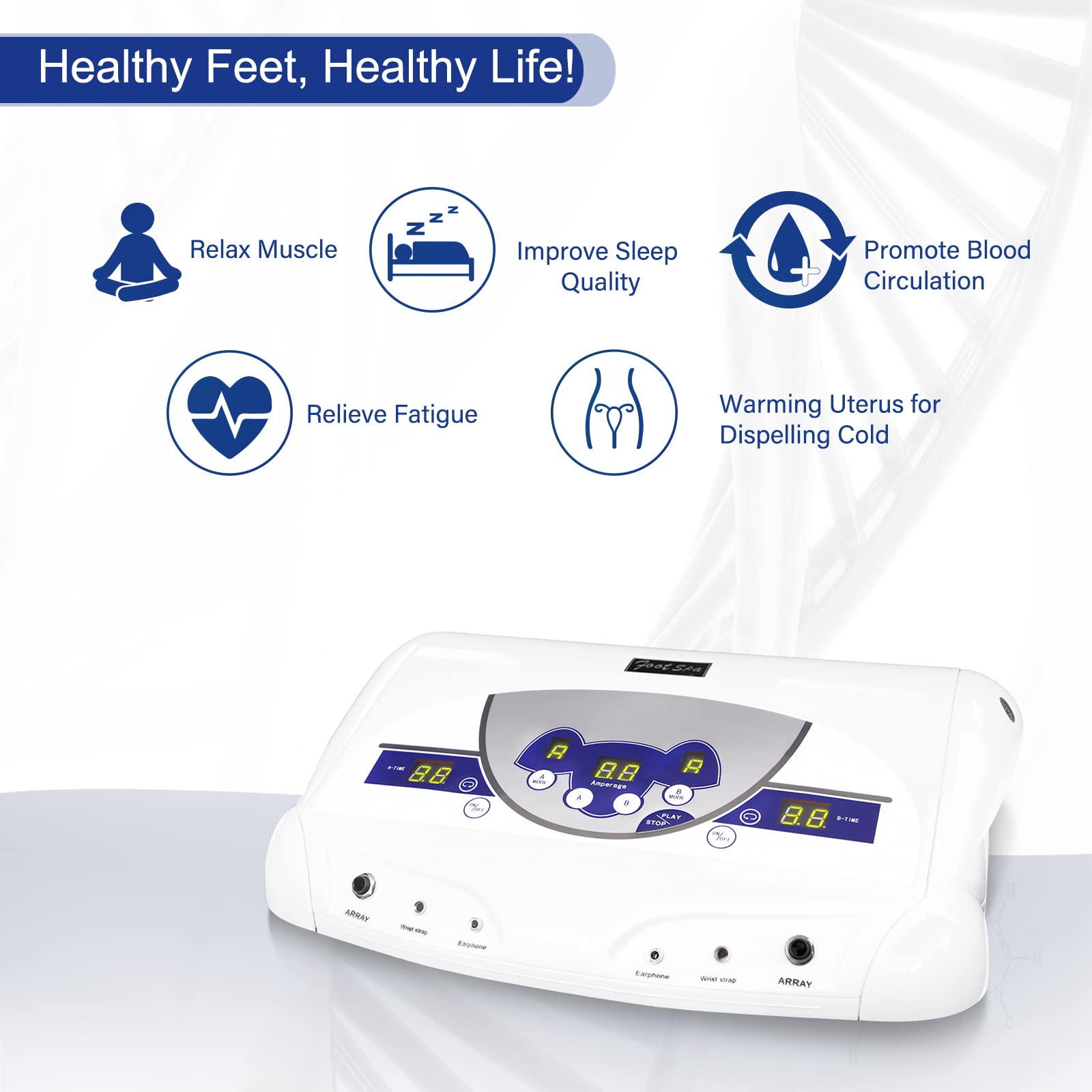 Dual Ionic Detox Foot Spa Machine - Professional Ion Detoxification Foot Cleanse with MP3 Player for Relaxation & Detox Therapy at Home