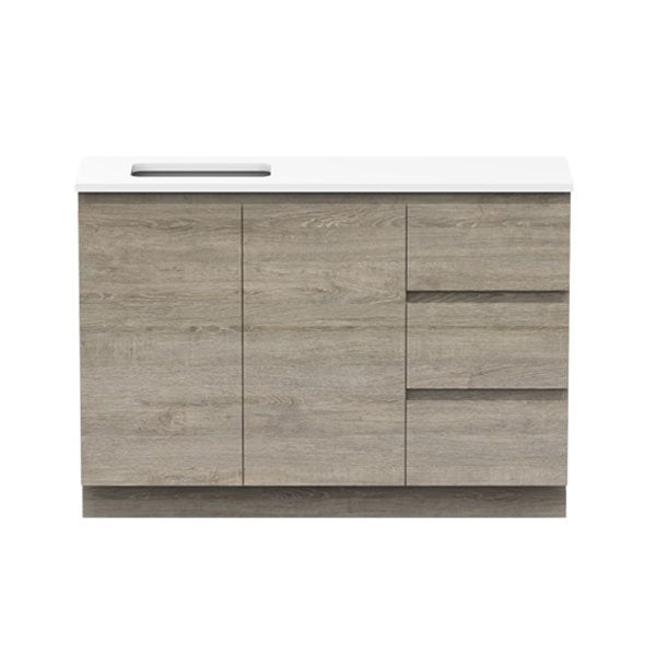 ADP Glacier Quartz Ensuite Trio Vanity Set - Modern Bathroom Vanity with Sink, Mirror & Storage - Perfect for Small Bathrooms & Master Suites