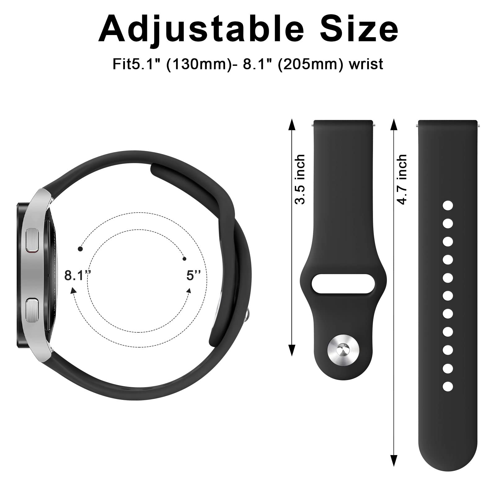 TEWIN 20mm Stainless Steel Mesh Watch Band for Samsung Galaxy Watch Active 2 40mm 44mm / Galaxy Watch 3 41mm / Galaxy Watch 4 40mm 42mm 44mm 46mm - Black, Elegant & Durable Strap for Workouts, Office & Casual Wear