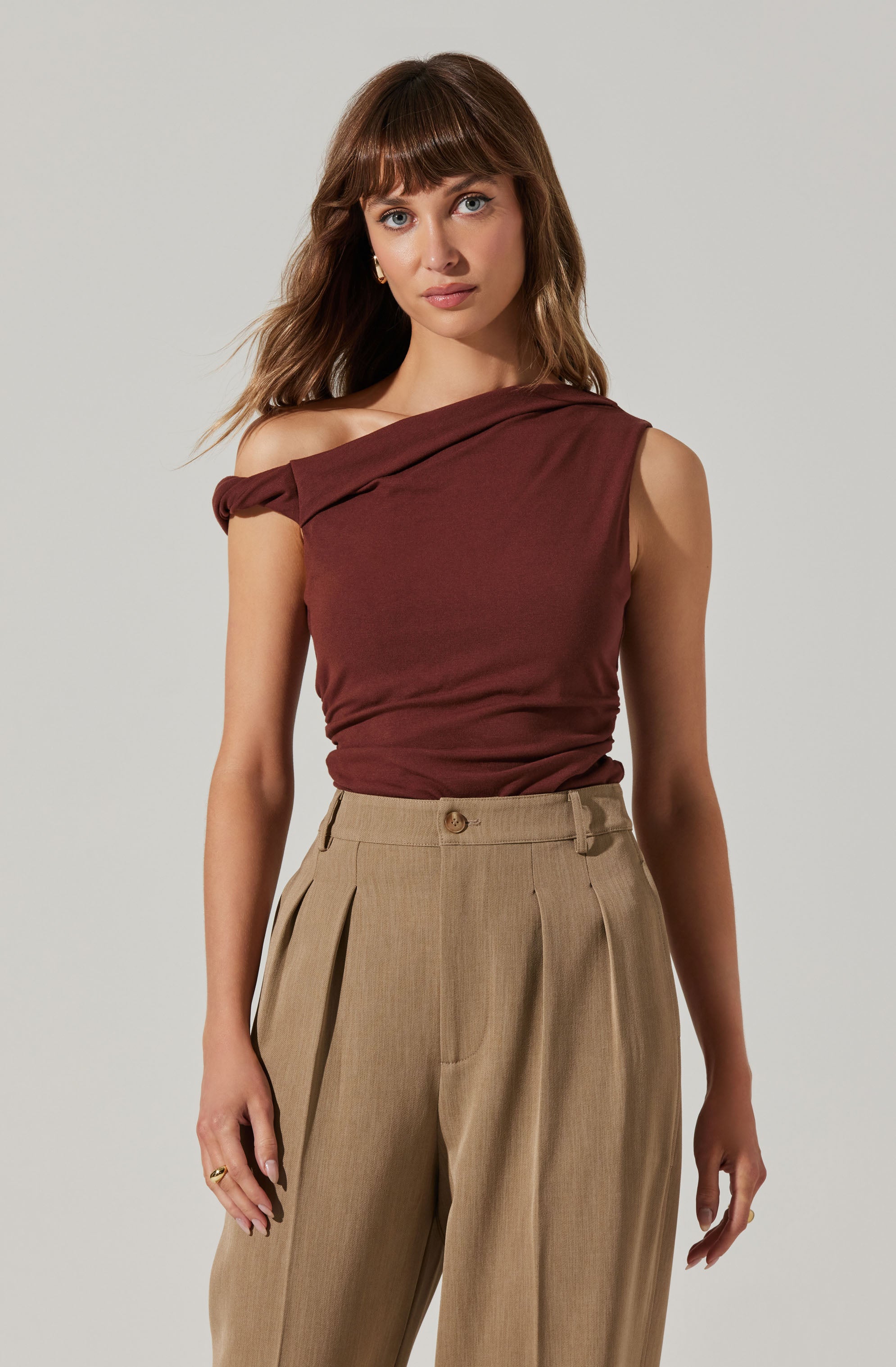 Zivon Women's Asymmetrical Sleeveless Blouse - Trendy Off-Shoulder Summer Tops for Casual Wear & Night Out