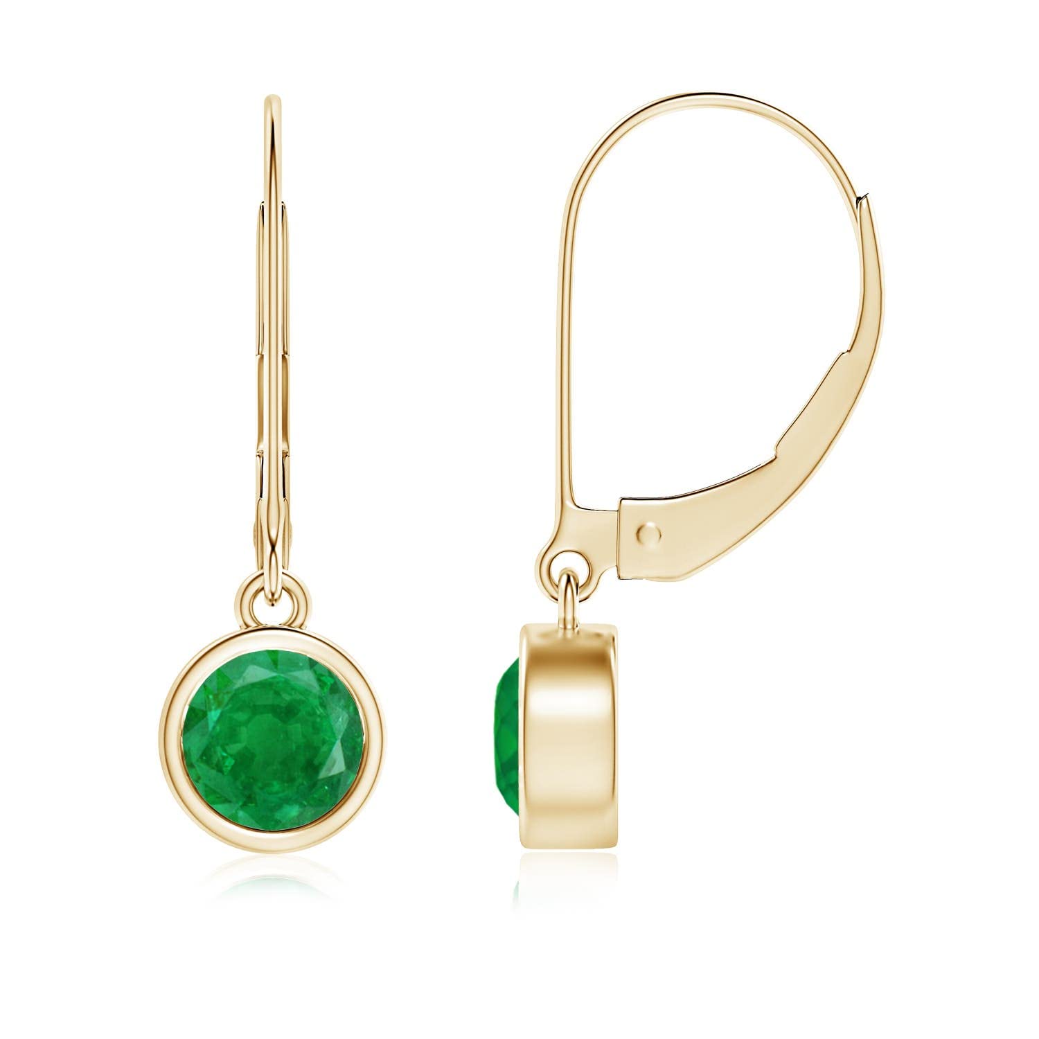 14K Solid Gold Natural Emerald Drop Earrings for Women | May Birthstone Jewelry Gift for Her | Birthday, Wedding & Anniversary | Elegant Evening Wear & Special Occasion Jewelry