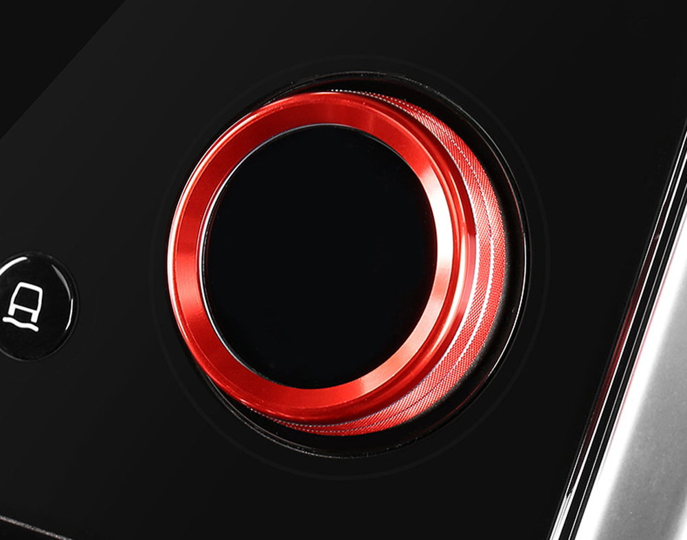 4-Piece Red Aluminum AC/Audio/Side Mirror Knob Ring Covers for 2020+ Land Rover Discovery Gen3 - Interior Accessories for Car Customization & Protection