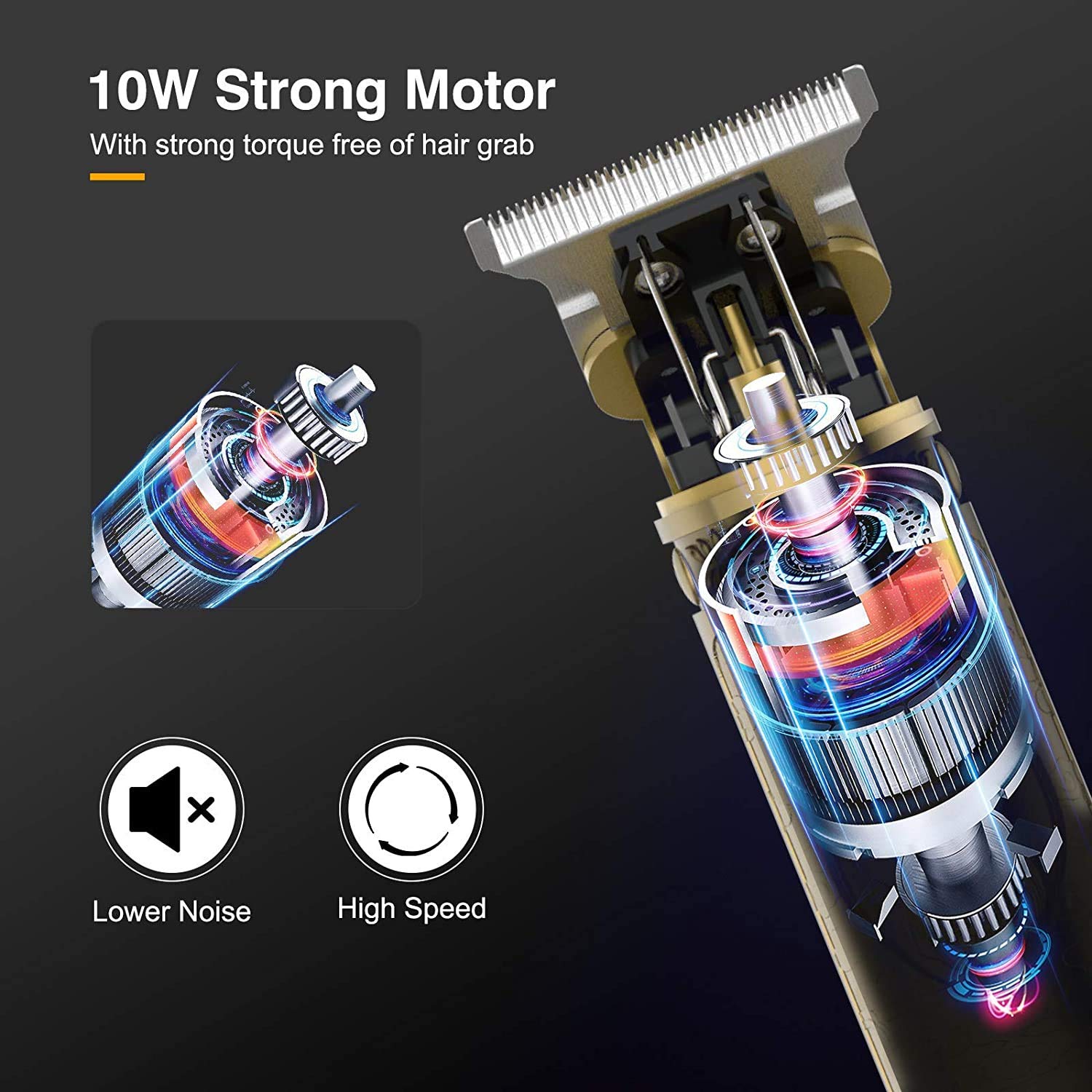 DEYOT Professional Hair Clippers for Men - Electric Hair Trimmer Kit with T-Blade, USB Rechargeable, Waterproof Design & Guide Combs - Perfect for Home Haircuts, Beard Grooming and DIY Styling