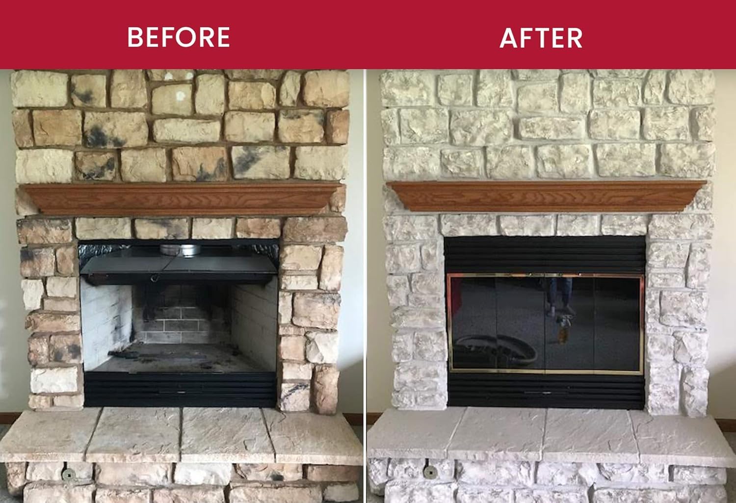Stone Fireplace Paint Kit (Misty Harbor) - All-in-One Fireplace Renovation Solution for Stunning Makeovers | Heat-Resistant, Durable Finish | Perfect for Living Rooms, Bedrooms & Outdoor Fireplace Upgrades