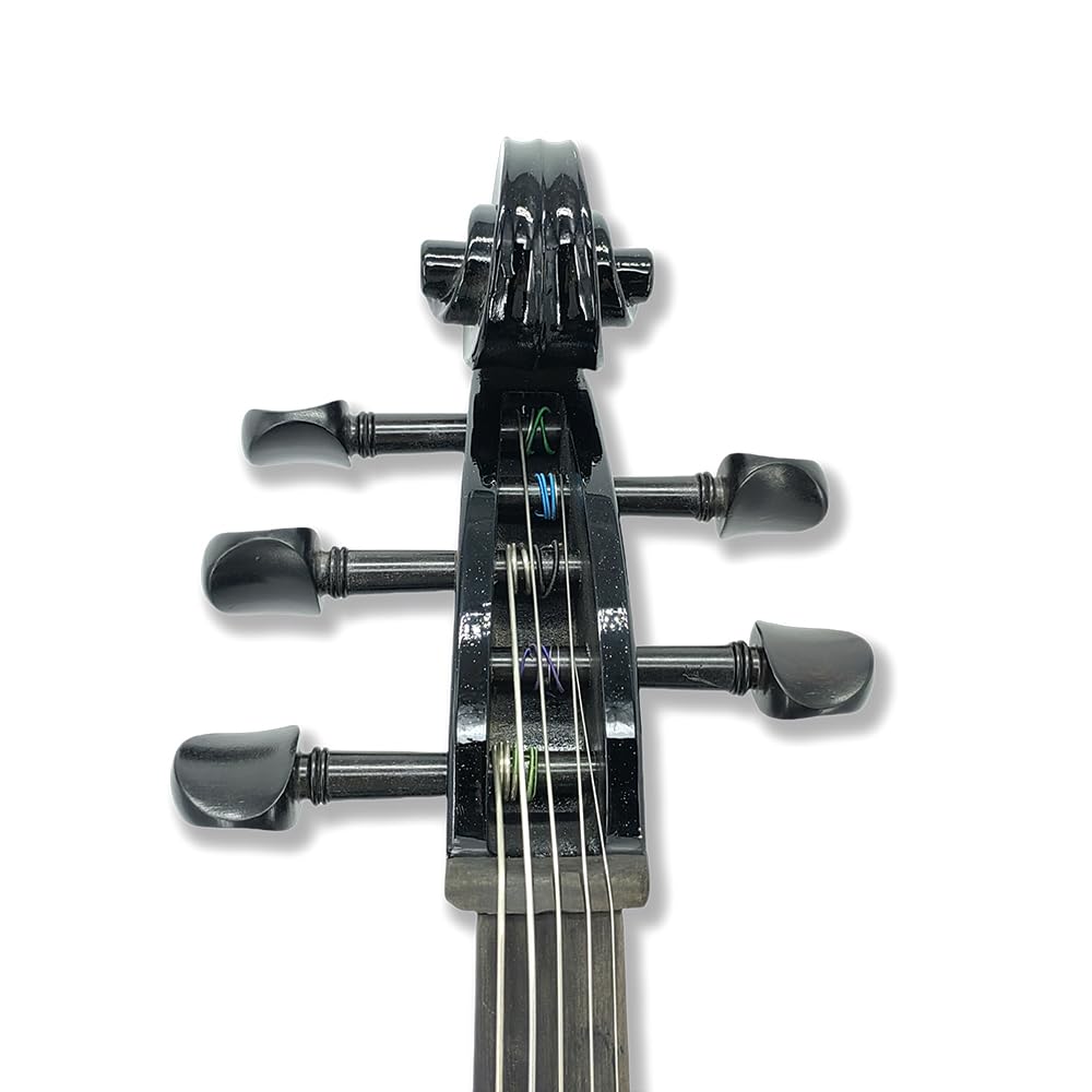 **Handmade 4/4 Acoustic Cello for Students, Beginners & Professionals – Solid Spruce Top, Maple Back – Includes Bag & Bow – 5-String Black Cello – Perfect for Practice, Performances & Orchestras**