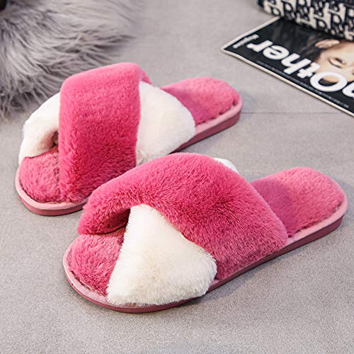 Cozy Fuzzy Slippers for Women - Indoor Outdoor House Shoes for Comfort