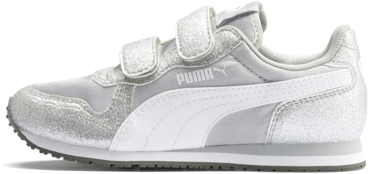 PUMA Men's Cabana Racer Glitz V Ps Sneakers - Silver Metallic Casual Running Shoes for Men | Lightweight Comfortable Walking Shoes for Gym, Workout & Everyday Wear