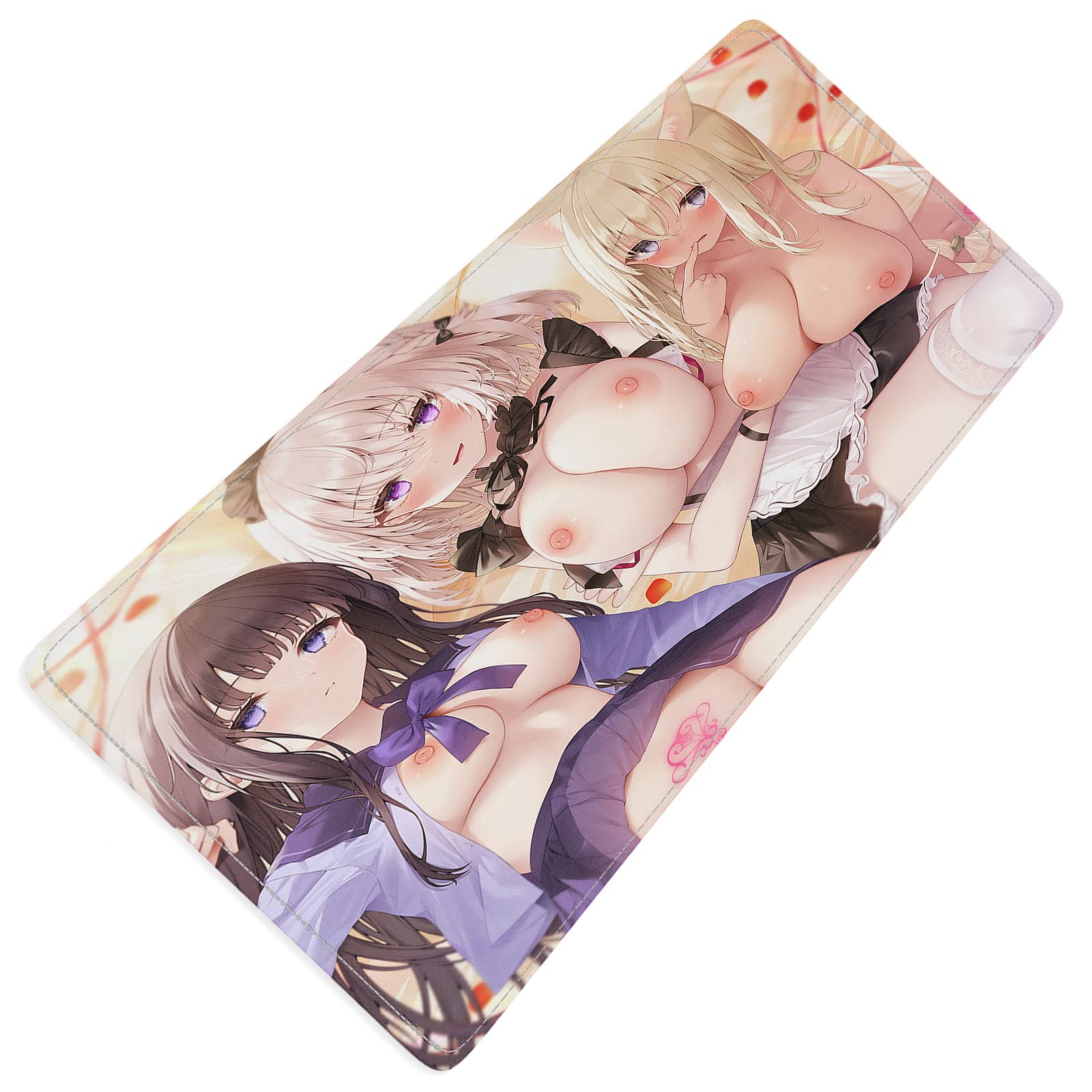 Large Anime Waifu Gaming Mouse Pad - 31.5x11.8in XL Extended Mouse Mat with Non-Slip Base & Stitched Edges for Wireless Mouse & Keyboard - Perfect for PC Gaming, Office & Home Use