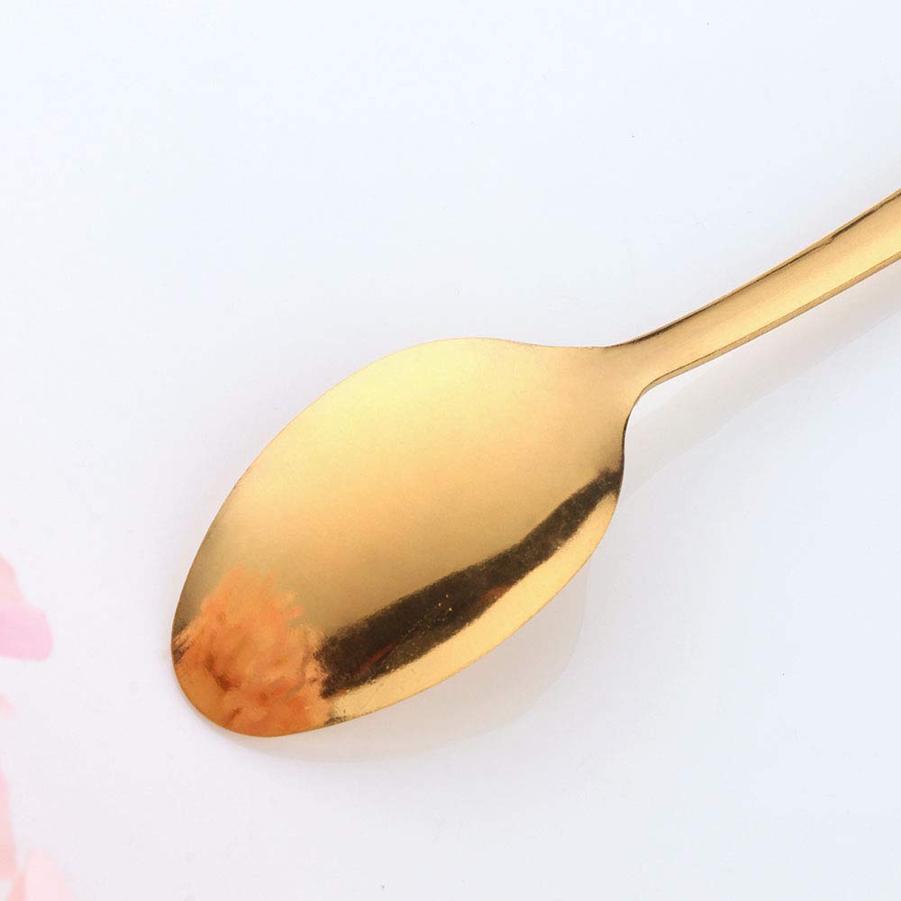 12-Piece 7.9-Inch Long Handle Gold Iced Tea Spoons - Premium Stainless Steel Coffee Stirring Spoons for Cold Drinks, Commercial Restaurant Flatware Set - Perfect for Tea Parties, Coffee Shops & Catering Events