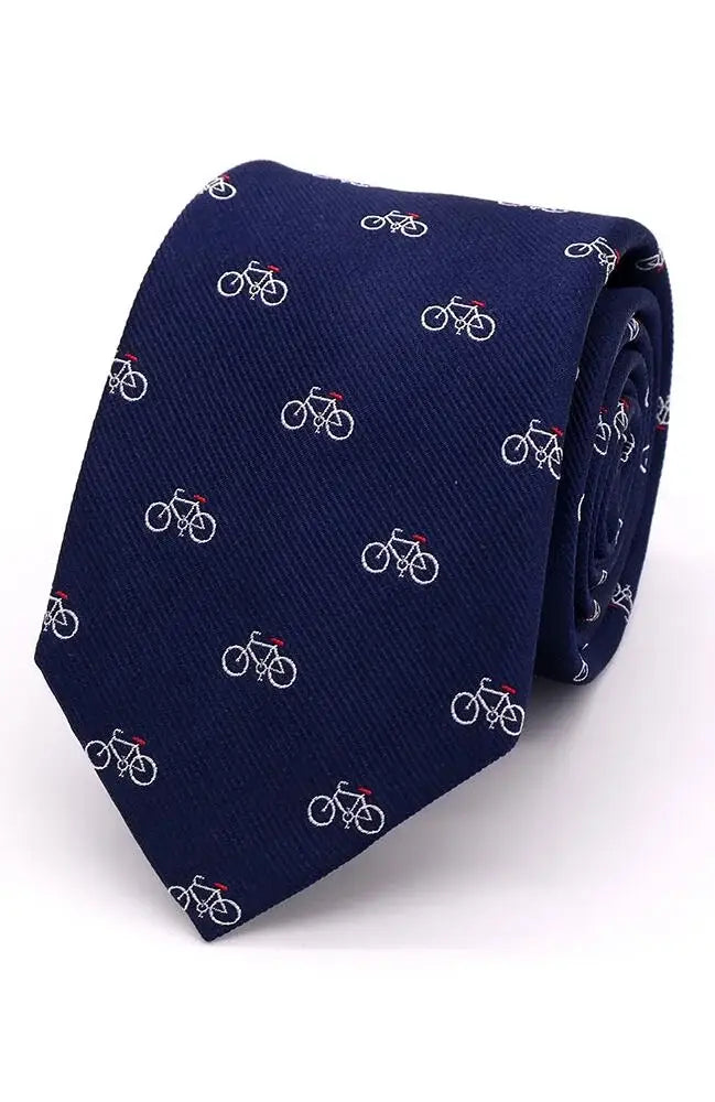 LA Smith Country & Hobby Bicycle Silk Ties for Men - Elegant Handmade Neckties for Cycling Enthusiasts & Country Style Fashion - Perfect for Weddings, Office Wear & Special Occasions