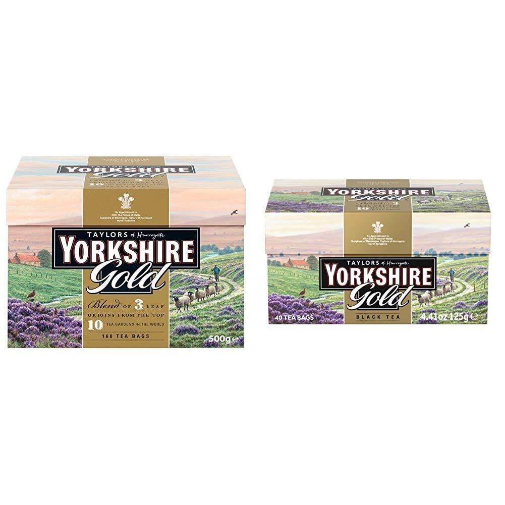 Premium Taylors of Harrogate Yorkshire Gold Black Tea Bags - 200 Count (40+160) - Rich & Robust English Breakfast Tea for Home, Office & Gifting