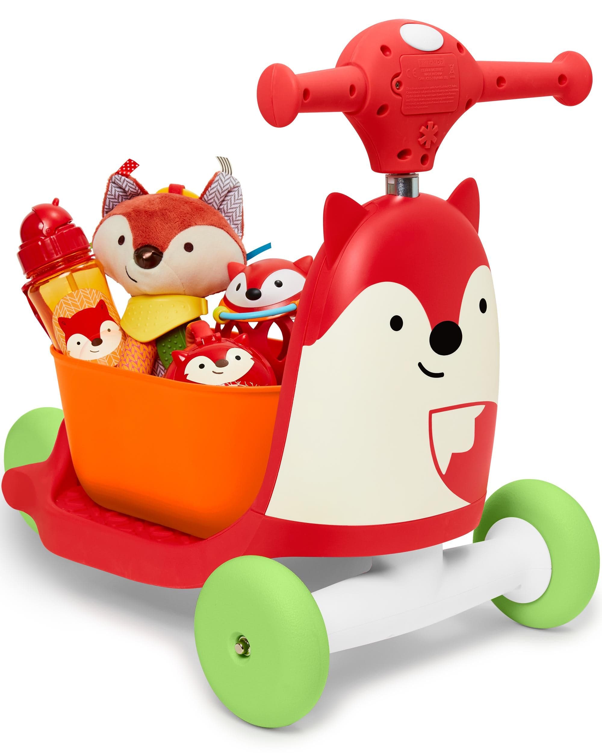 Skip Hop Zoo 3-in-1 Ride-On Baby Walker, Toddler Scooter & Push Toy - Fun Learning Activity for Indoor & Outdoor Play