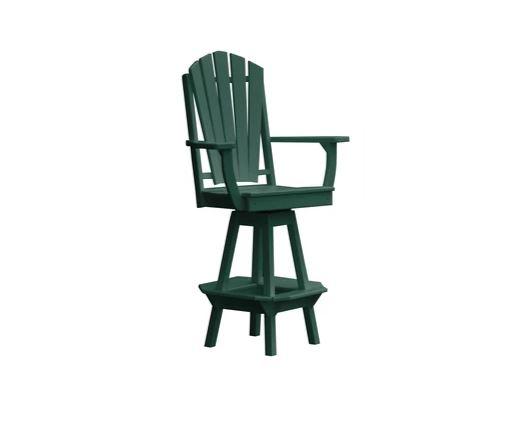 A & L Furniture Adirondack Swivel Bar Chair with Arms - Outdoor Patio, Poolside & Garden Seating for Relaxing & Entertaining