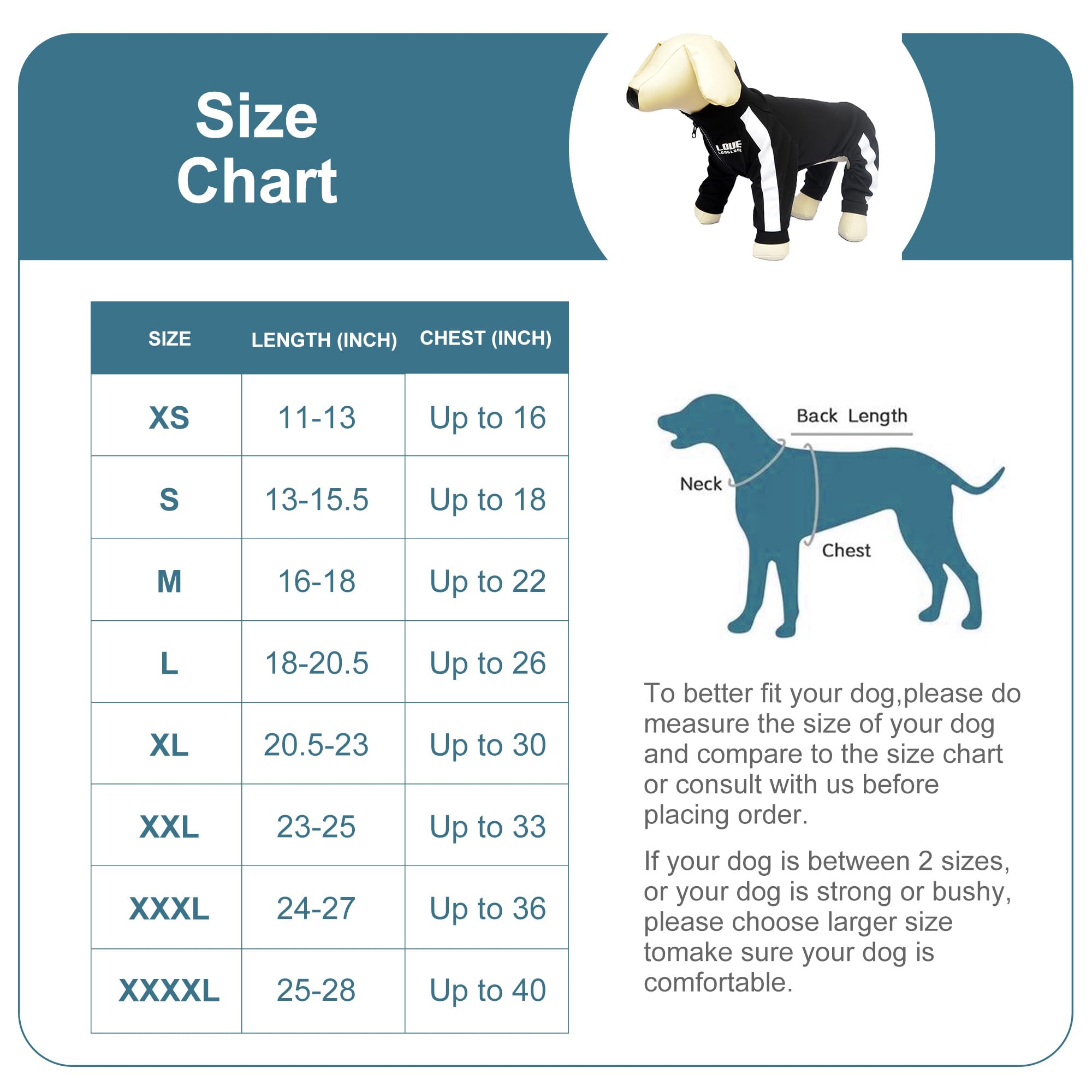 Zipper Dog Sweatshirt - 4-Legs Covered Sport Suit, Breathable & Comfortable Dog Sweater for Small, Medium & Large Dogs - Black XS | Perfect for Outdoor Adventures, Winter Walks & Pet Fashion