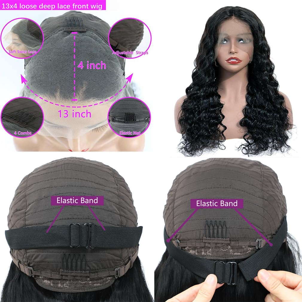 30 Inch Human Hair Lace Front Wig - 13x4 Glueless Deep Wave Wig with Pre-Plucked Hairline & Baby Hair | Natural Look for Daily Wear, Cosplay & Special Occasions