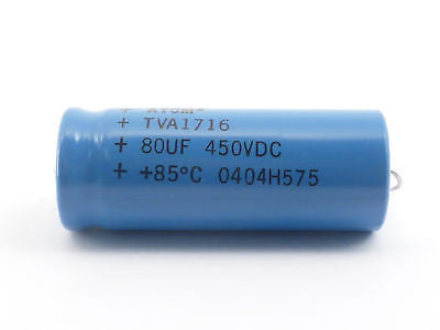 Sprague Atom Capacitor 80μF 450V - High Voltage Electrolytic Capacitor for Tube Amplifiers, Guitar Effects Pedals & Vintage Electronics Repair