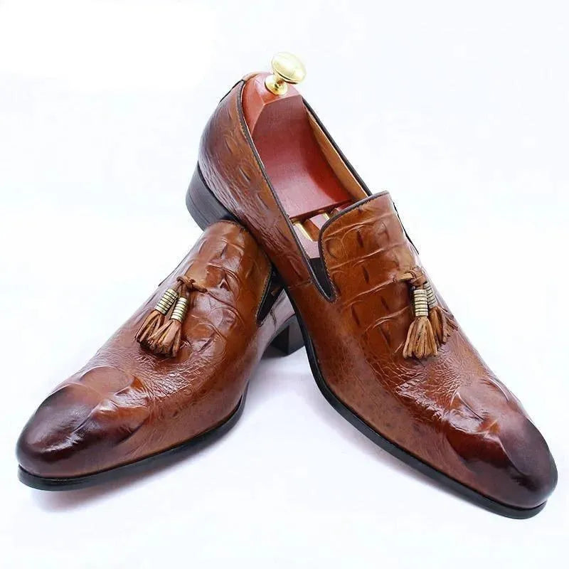 Premium Genuine Leather Loafers with Tassels - Comfortable & Stylish Slip-On Shoes for Men | Perfect for Business, Casual Wear & Travel