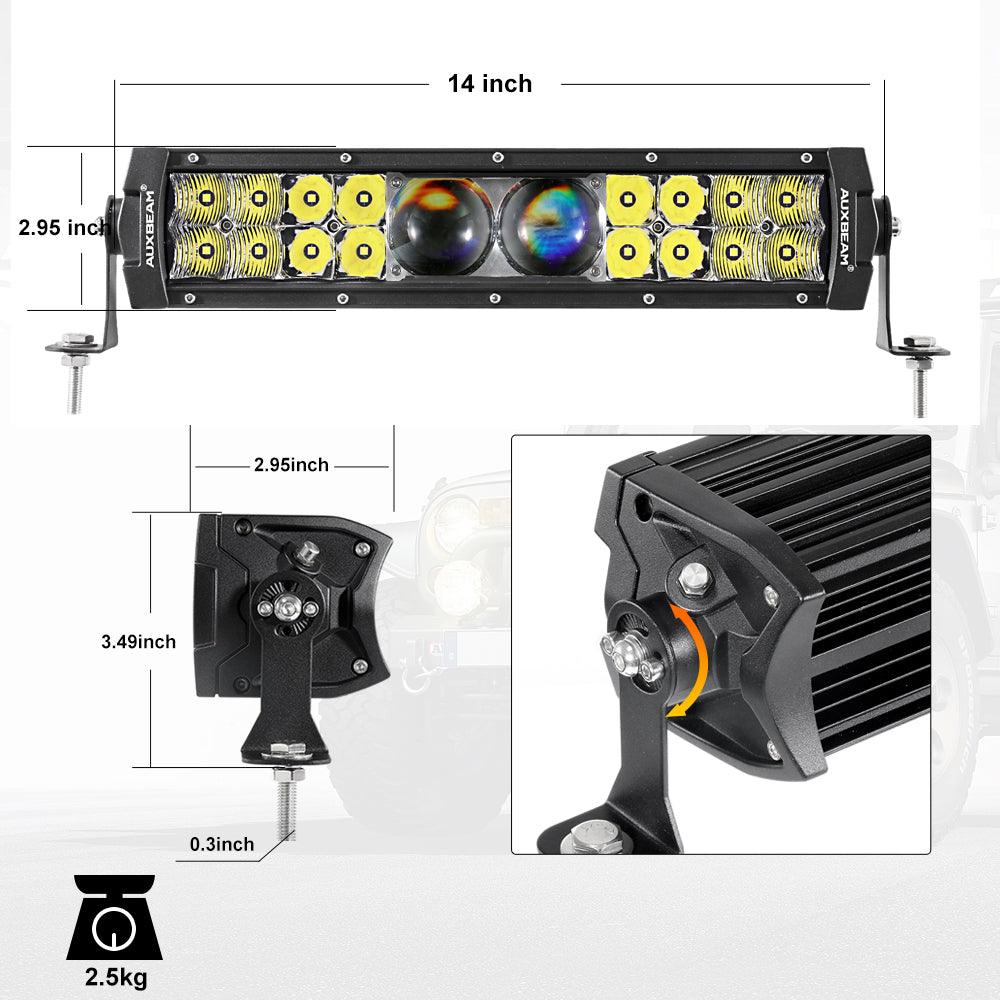 12 Inch 5D PRO Series 12000LM Spot Beam LED Light Bar for Off-Road Trucks, ATVs, UTVs - Waterproof, Durable, High-Intensity Lighting for Night Driving, Hunting, Camping & Outdoor Adventures
