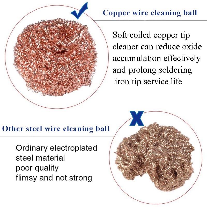 Portable Soldering Iron Tip Cleaner with Metal Base & Wire - for DIY & Electronics Repair