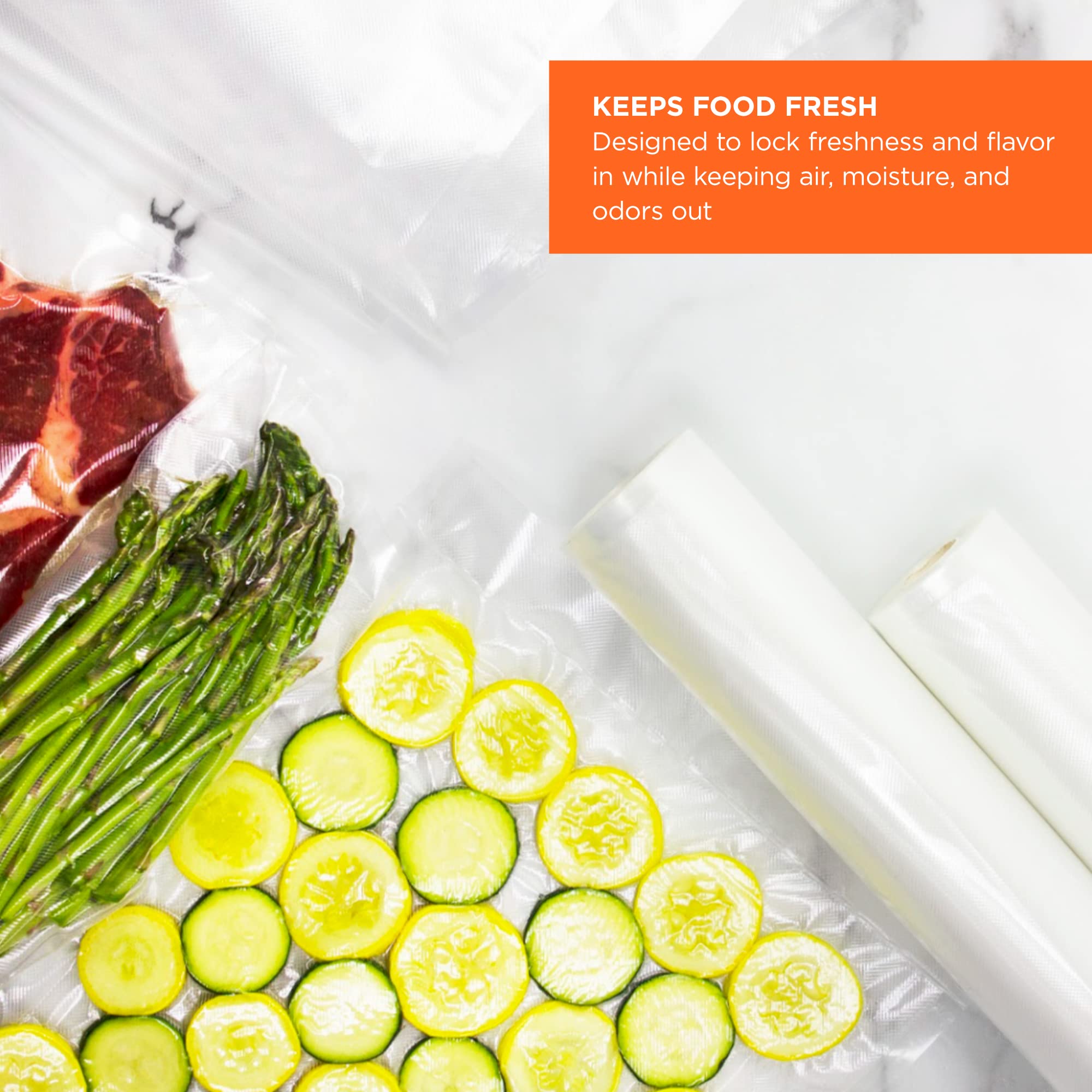 Black + Decker BDVPRB Universal Vacuum Sealer Bags & Rolls Variety Pack - 50 Count for Food Storage | Airtight Seal for Freshness | Perfect for Meal Prep, Sous Vide & Freezer Organization