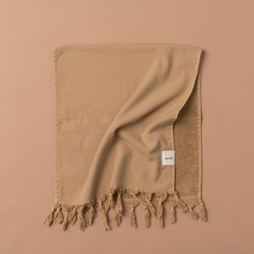Vintage Wash Towel Bundle - Soft & Absorbent Nutmeg Brown Cotton Towels for Bathroom, Kitchen & Spa | Eco-Friendly & Quick-Drying