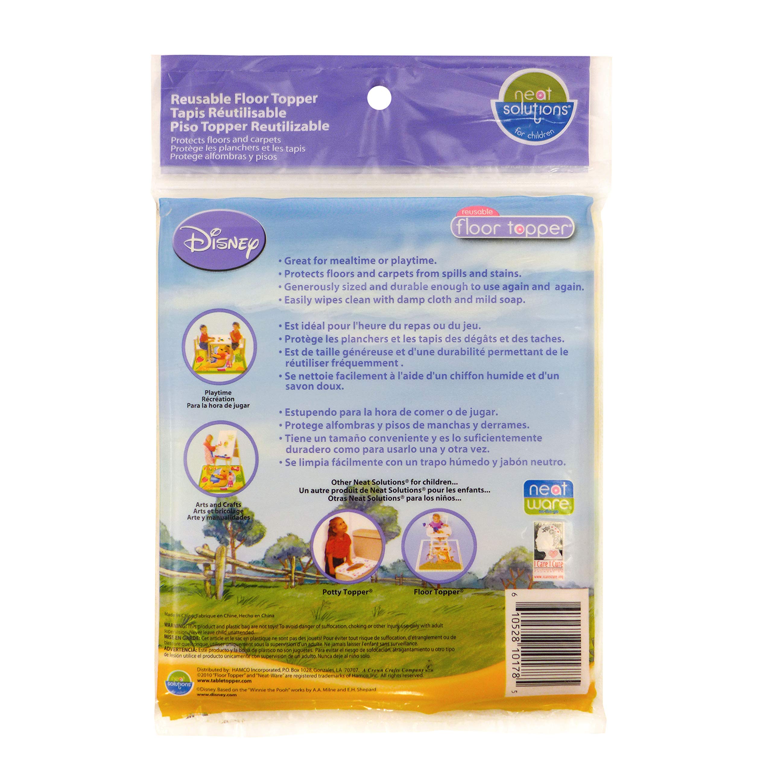 Disney Winnie The Pooh Waterproof Meal and Play Mat for Babies - Cute Nursery Floor Mat for Feeding, Playtime & Tummy Time | Perfect for Daycare, Home & Travel