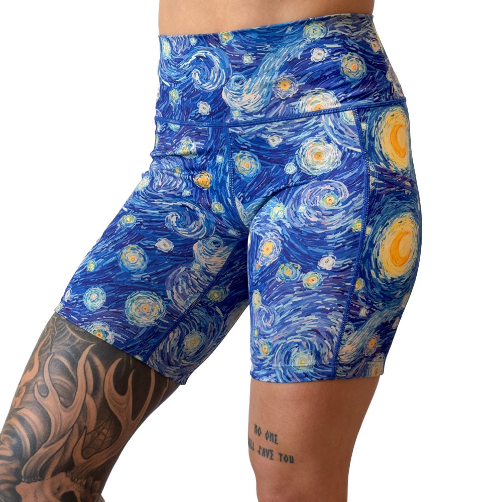 Starry Night Print Shorts for Women - Comfortable Summer Casual Shorts | Perfect for Beach, Vacation, and Outdoor Activities