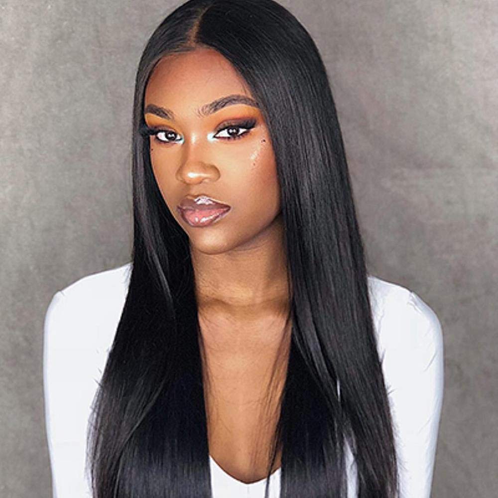 Brazilian Straight 100% Human Hair Weave Bundles - 30/32/36/40 Inch Raw Virgin Hair Extensions (3/4 Bundles, Natural Black) | Perfect for Salon Styling, Daily Wear & Special Occasions