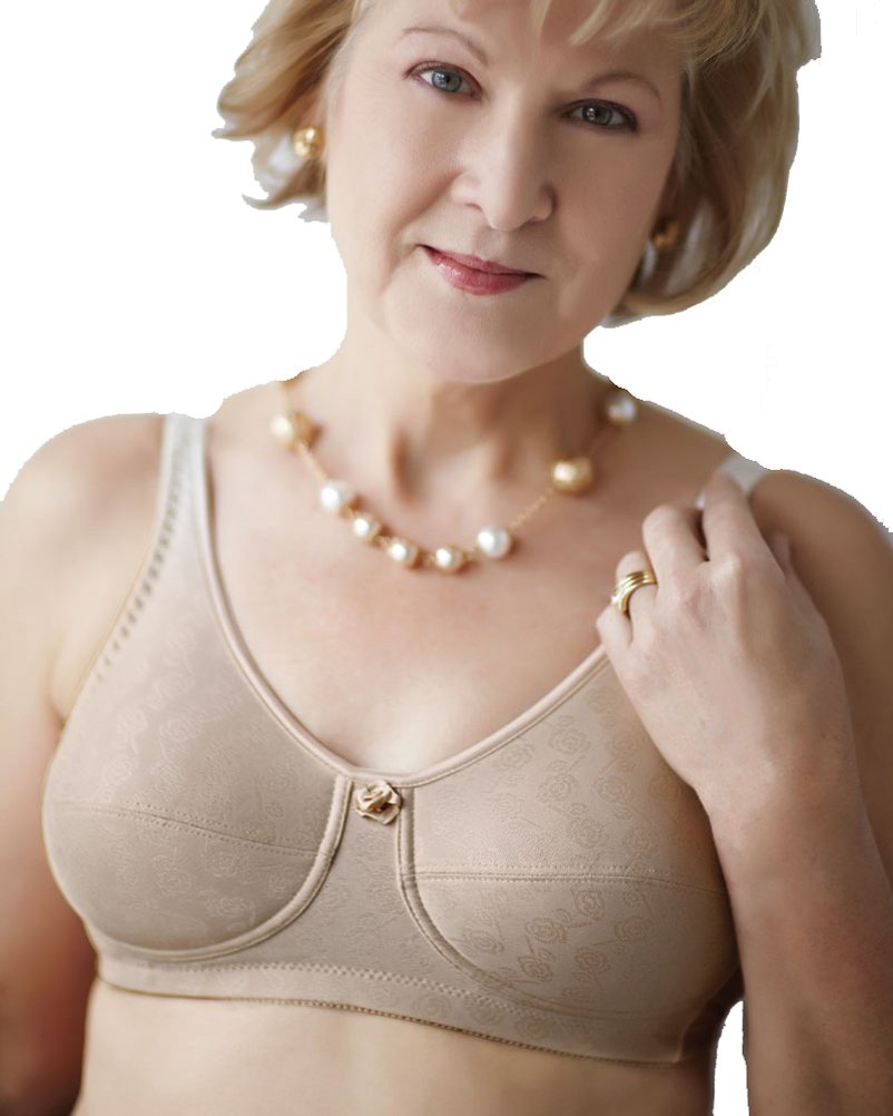 Rose Contour Mastectomy Bra for Women Size 44DD Beige - Post-Surgery Comfort & Support for Everyday Wear, Yoga & Recovery