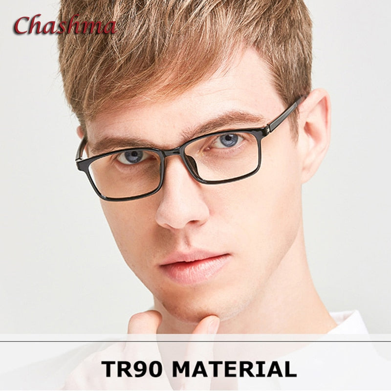 Unisex Titanium Square Full Rim Eyeglasses TR90 Frame 5106 - Lightweight & Durable for Reading, Work, and Everyday Use