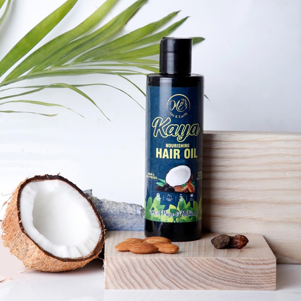 Me and Earth 6-in-1 Nourishing Hair Oil with Virgin Cold-Pressed Coconut, Jojoba, Almond, Sesame, Hibiscus & Methi Oils - 200ml | Promotes Hair Growth, Reduces Breakage & Adds Shine | Perfect for Daily Hair Care, Scalp Massage & Overnight Treatment