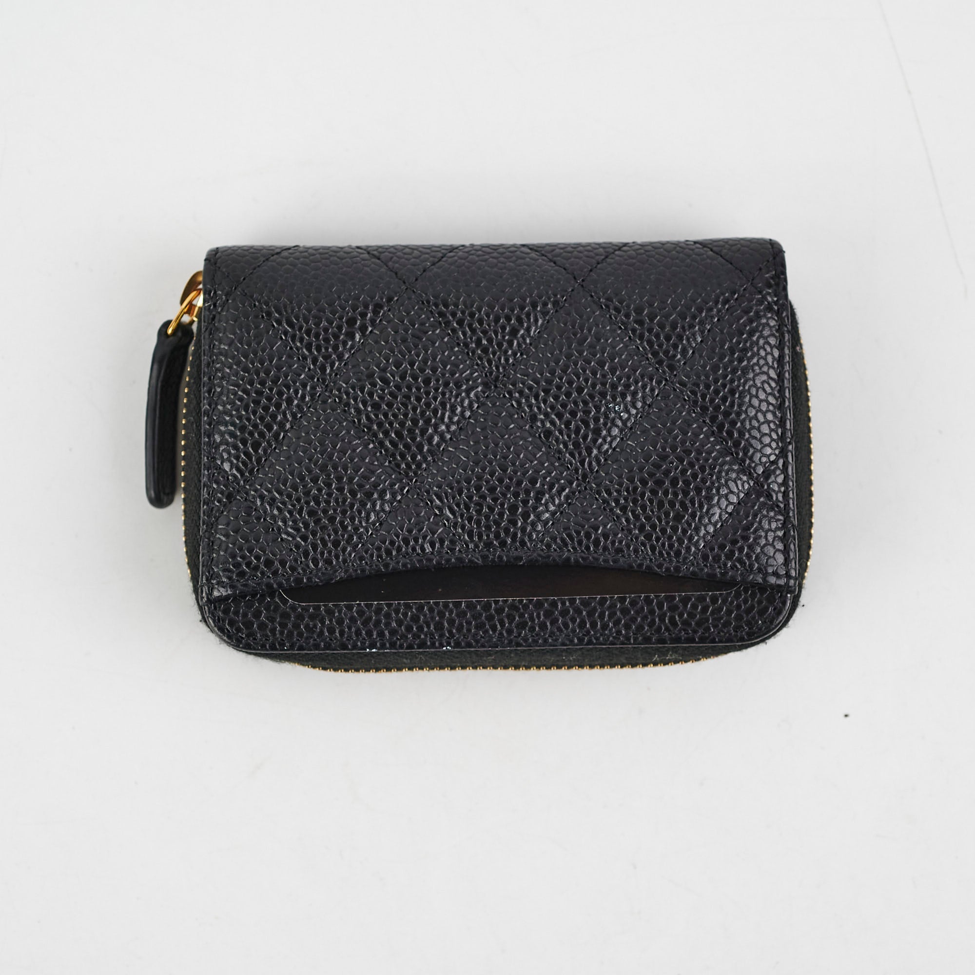 Chanel Caviar Leather Zippy Card Holder Wallet Black 31 Series - Perfect for Everyday Use & Luxury Gift Giving