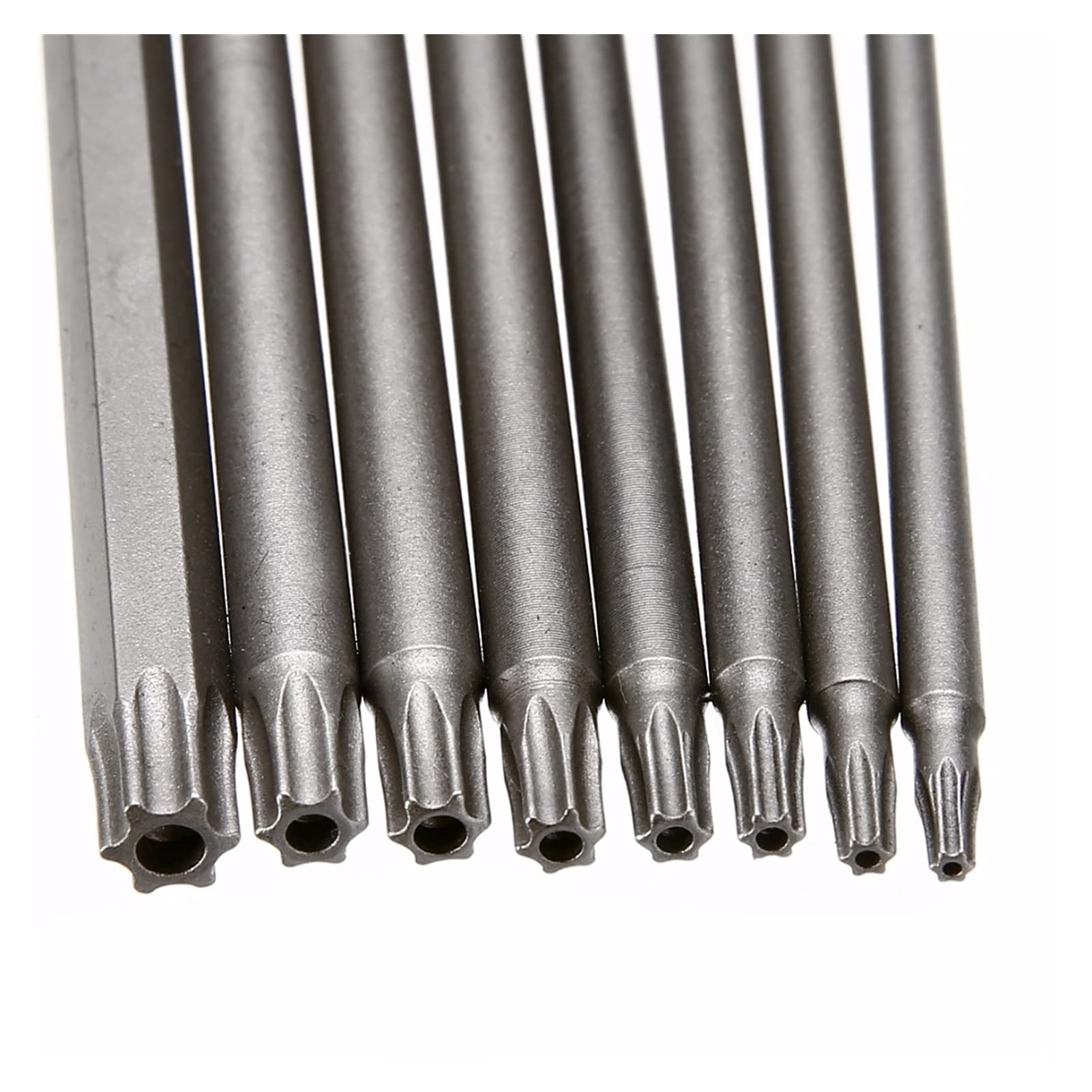 8-Piece Magnetic Torx Screwdriver Bit Set - T8/T10/T15/T20/T25/T27/T30/T40 - 150mm Long Steel Electric Screwdriver Tool for DIY, Furniture Assembly, Electronics Repair & Automotive Maintenance