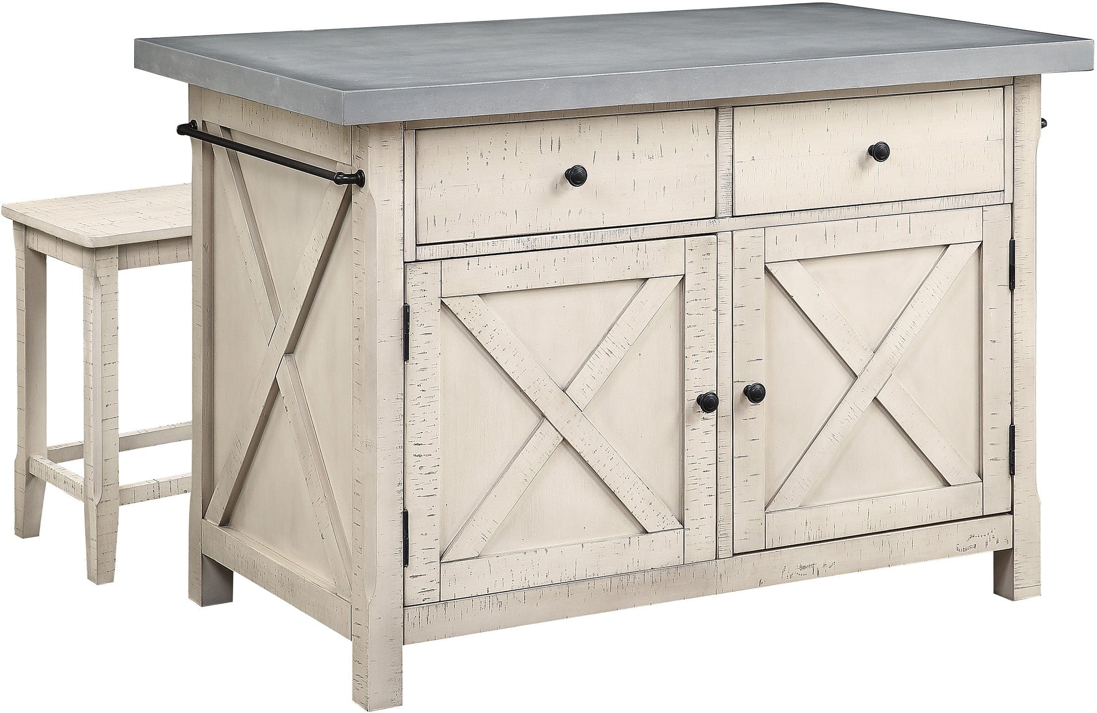 Office Star Nashville Kitchen Island with Storage & Wheels [BP 4210 941] - Perfect for Small Kitchens, Breakfast Bars & Food Prep Stations