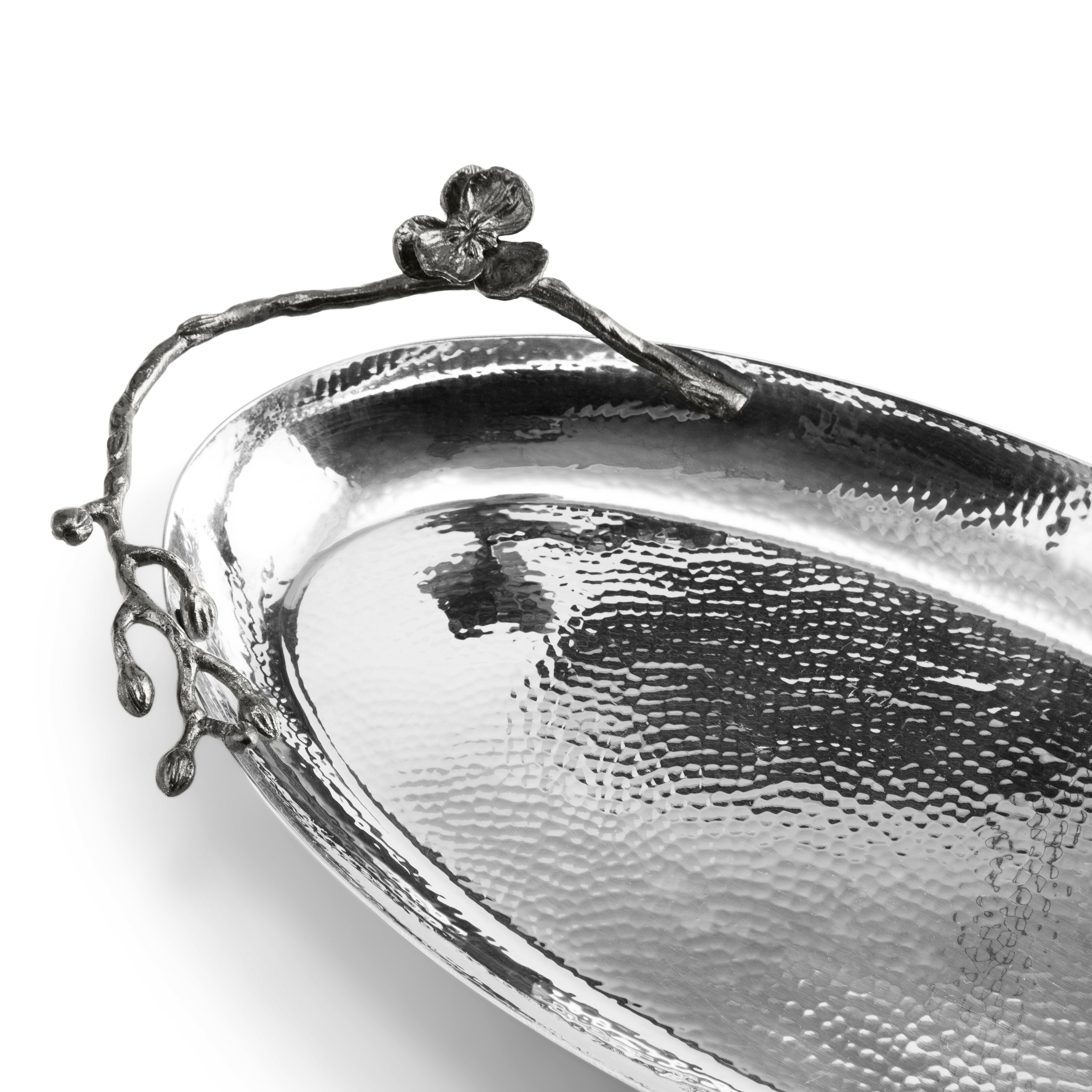 Elegant Black Orchid Oval Serving Platter - Perfect for Dinner Parties, Appetizers & Home Decor