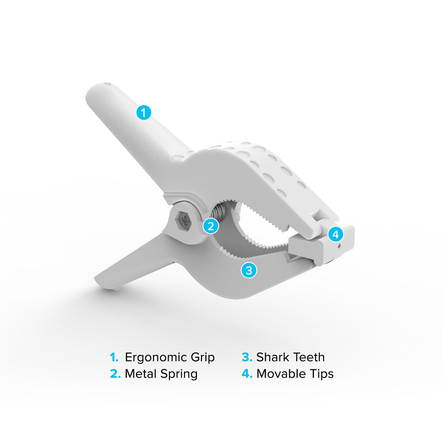 LimoStudio (6 Pack) 4.5 Inch White Spring Clamps for Studio Photography, Canvas Painting, Muslin Backdrops, Paper Crafts & Woodworking - Heavy Duty Clamping Clips with Flexible Teeth & Comfortable Grip (AGG3355) - Perfect for DIY Projects, Art Studios & Home Workshops