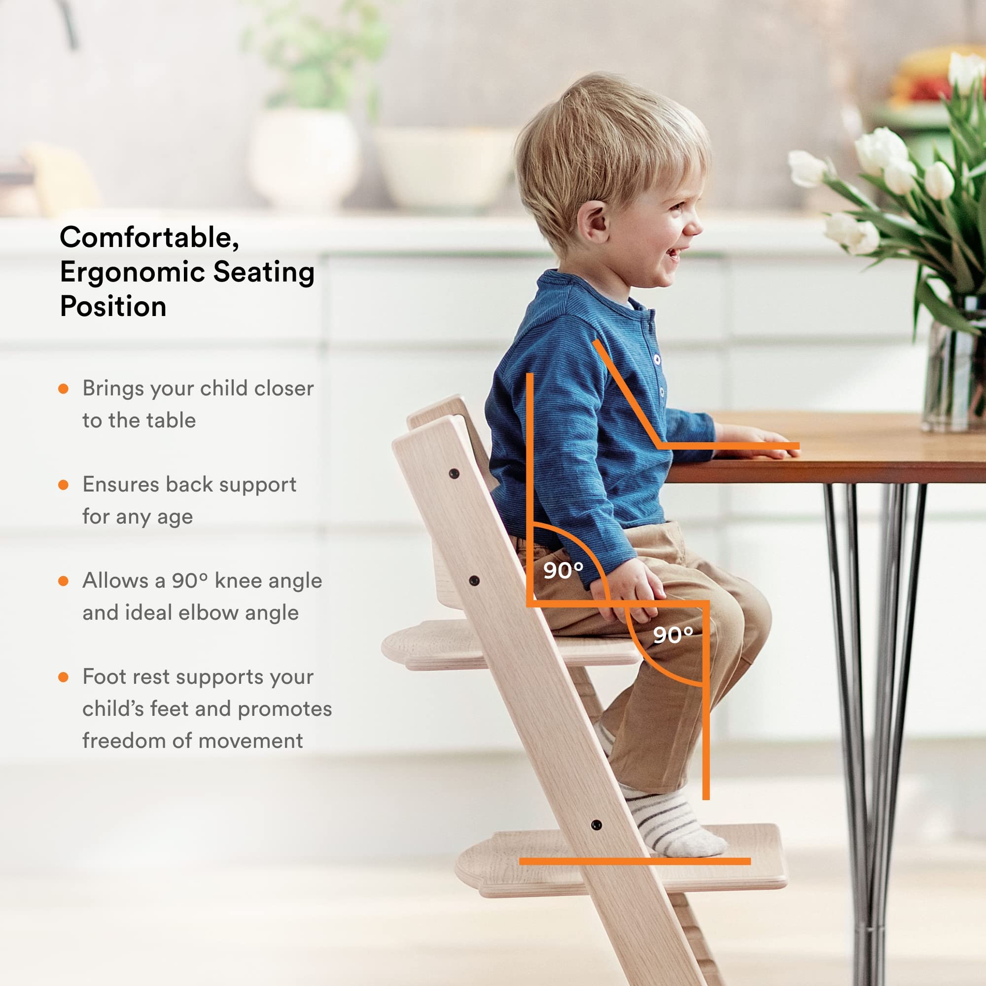 Stokke Tripp Trapp Adjustable High Chair - Convertible Baby to Adult Chair in Hazy Grey - Ergonomic & Comfortable Design for Toddlers, Kids & Grownups - Perfect for Dining, Feeding & Learning Activities