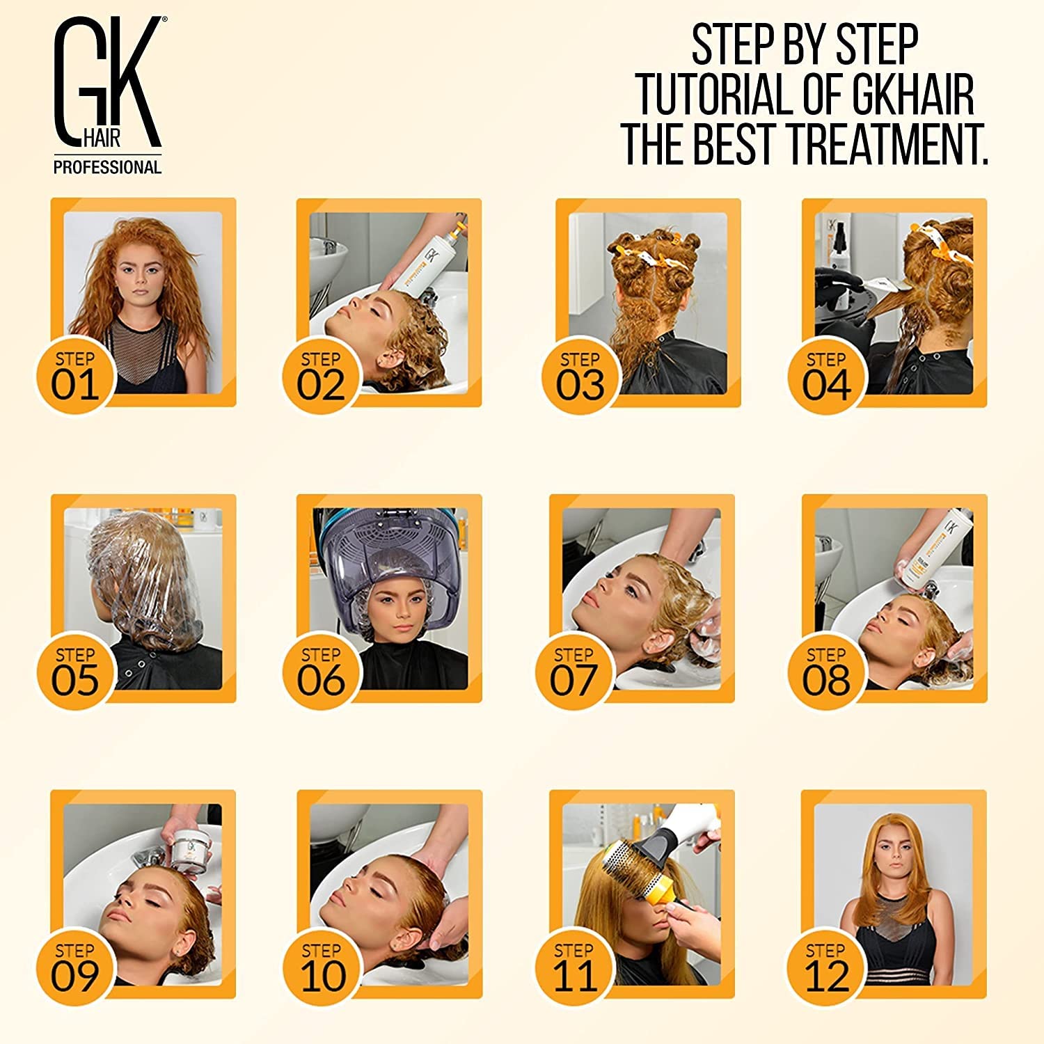 GK HAIR Global Keratin Thermal Round 43mm Hair Brush for Blow Drying, Styling, Curling & Straightening | Professional 1000ml (33.8 Fl Oz) Hair Smoothing Treatment | Perfect for Salon, Home Use & Travel Styling