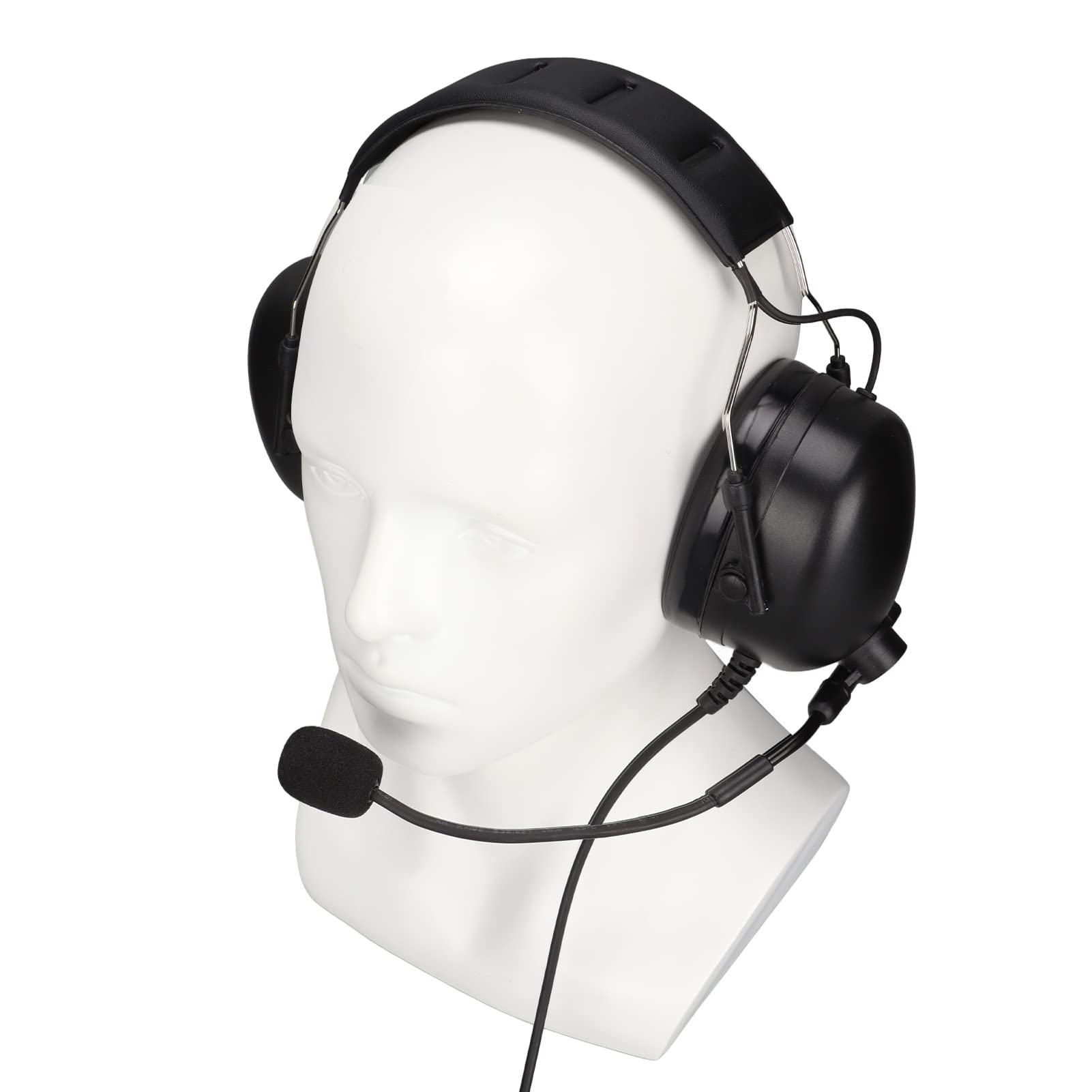Professional Heavy Duty Headphones with U94 PTT - 7.1mm Durable Noise Cancelling Headset for Motorola DP4400 & P8268 Radios - Ideal for Construction, Security & Outdoor Communication