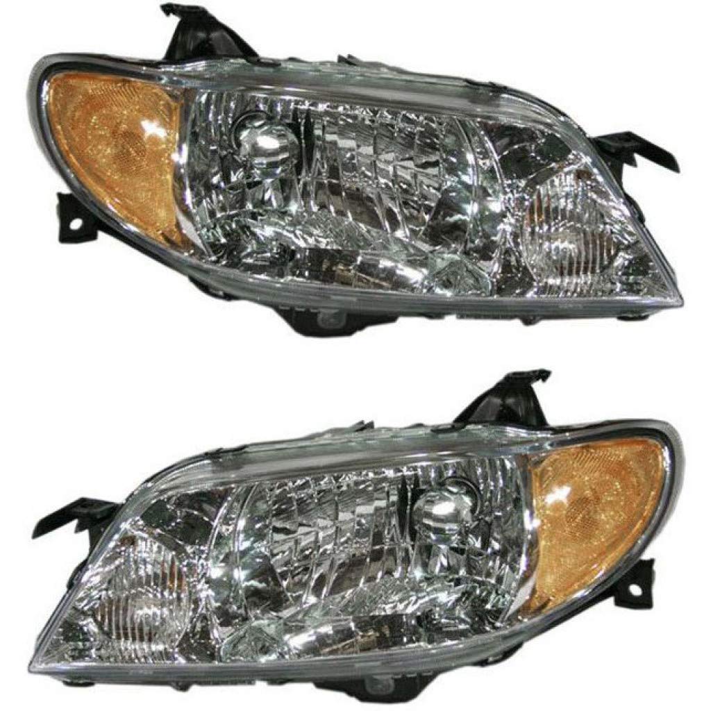 KarParts360 - Replacement Headlight Assembly Pair for 2001-2003 Mazda Protege (Driver & Passenger Side) with Bulbs - Compatible with MA2502119 MA2503119 - Perfect for Night Driving and Vehicle Restoration Projects
