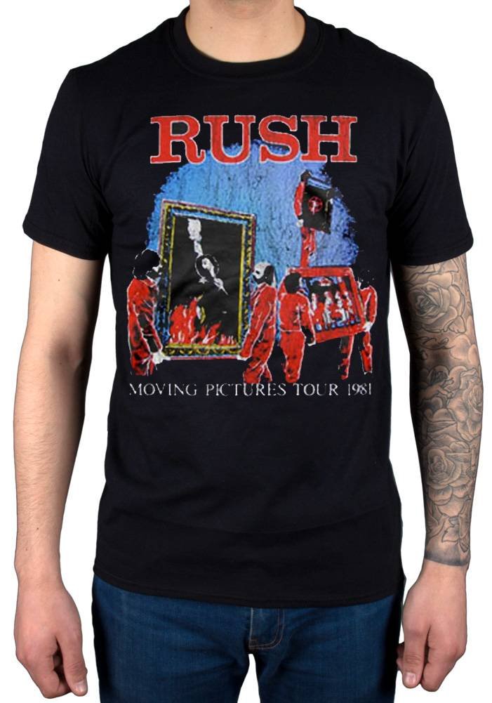 Official Rush Moving Pictures Tour T-Shirt - Vintage Band Tee for Men & Women - Soft Cotton Black Tour Shirt - Perfect for Concerts, Gifts & Rock Music Fans
