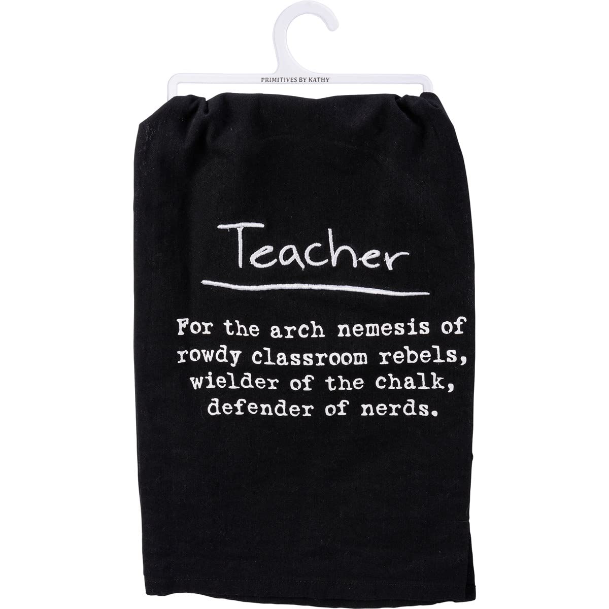 Primitives by Kathy Kitchen Embroidered Dish Towel - Teacher Definition - Cotton Kitchen Towel for Drying Dishes, Decor & Gifts - Perfect for Teachers, Home Decor & Farmhouse Style Kitchens