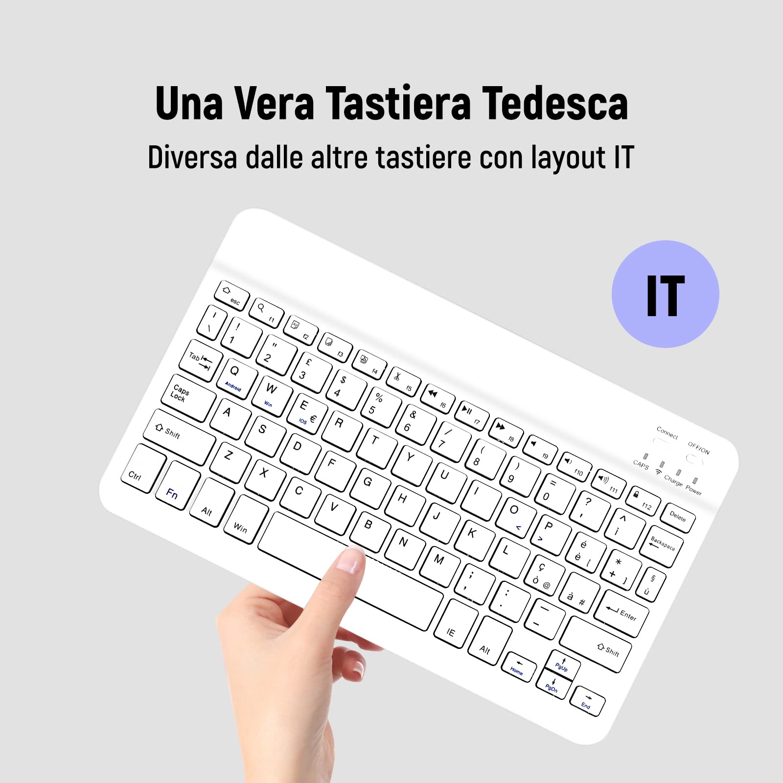 Lielax Bluetooth Keyboard Case for iPad 10.2 (2021/2020/2019 9th/8th/7th Gen), iPad Air 3 & iPad Pro 10.5 - Detachable QWERTY Keyboard, Pencil Holder Stand, Purple | Perfect for Work, Study & Travel