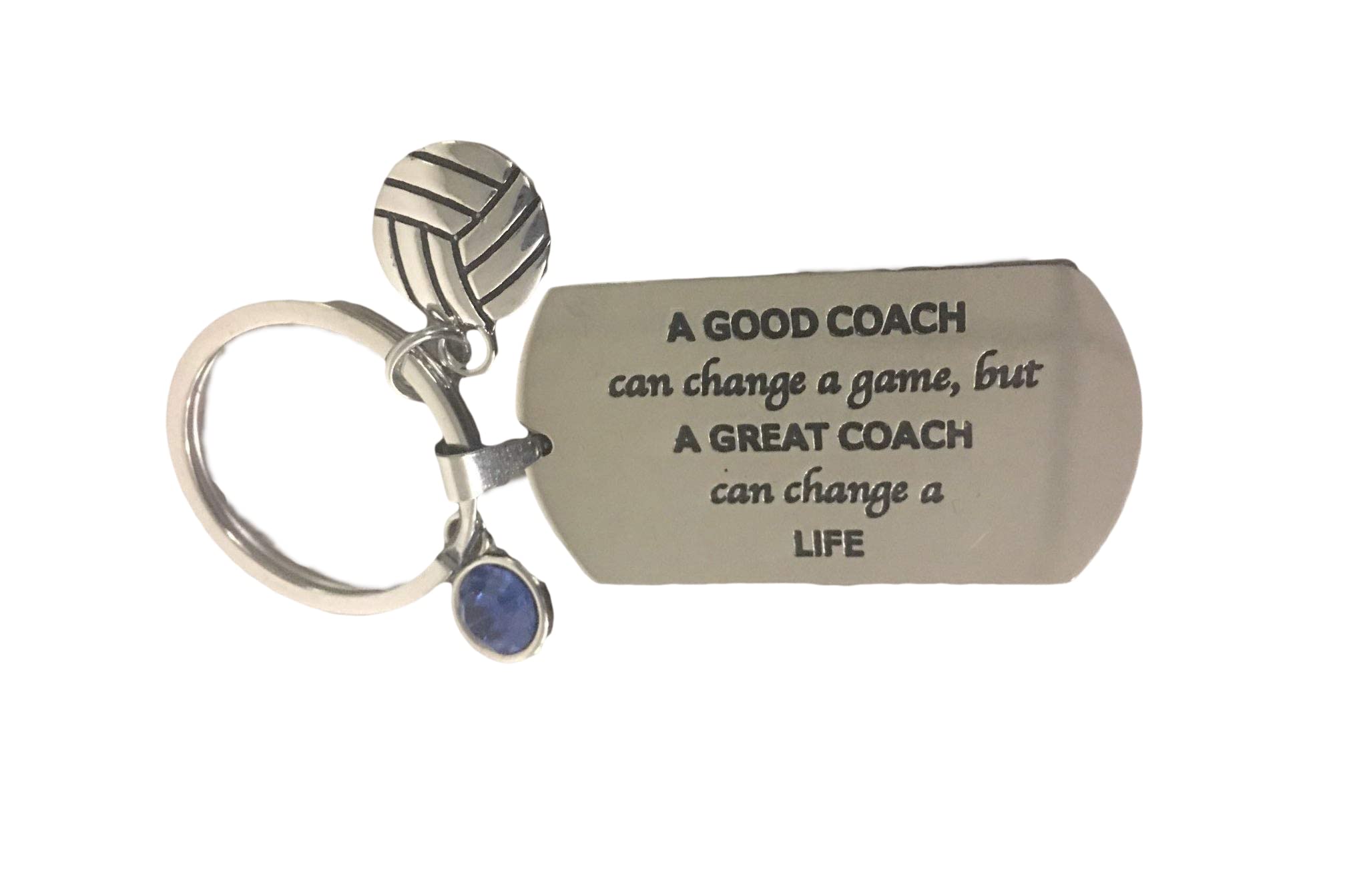 Personalized Volleyball Coach Keychain - Custom Coach Gift for Women & Men - Inspirational Quote 'A Great Coach Changes a Life' - Perfect for Appreciation Gifts, Team Awards & Sports Enthusiasts